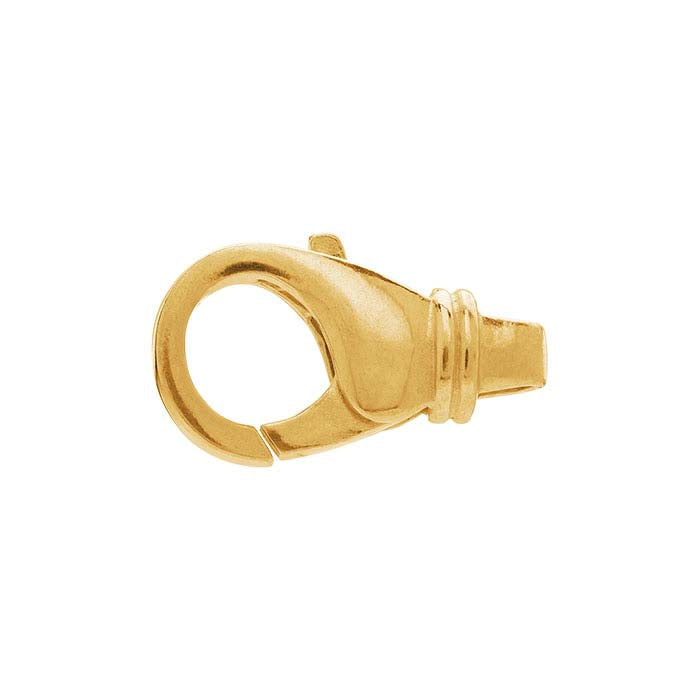 14K Yellow Gold 10 x 17.4mm Teardrop Lobster Clasp