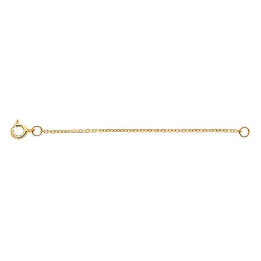 14K Gult Guld 1mm Kabelkedje Förlängare