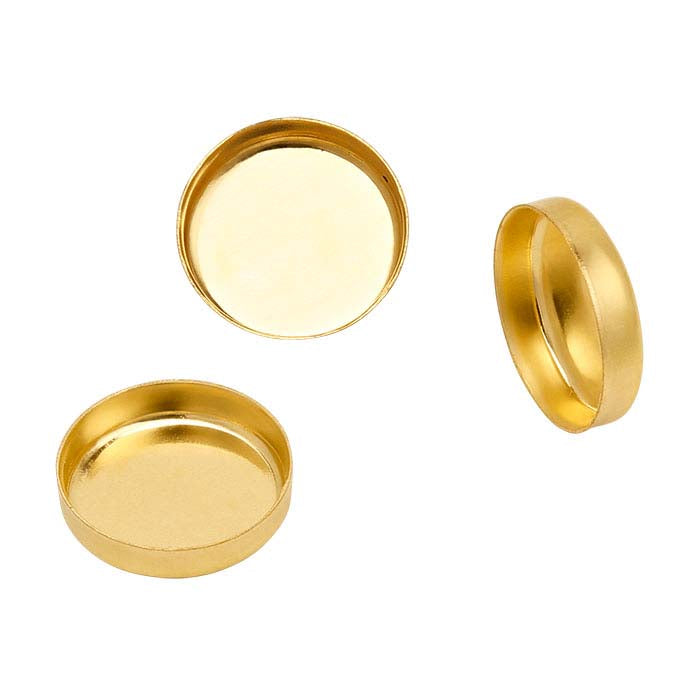 14K Yellow Gold 10mm Round Bezel Cup Setting