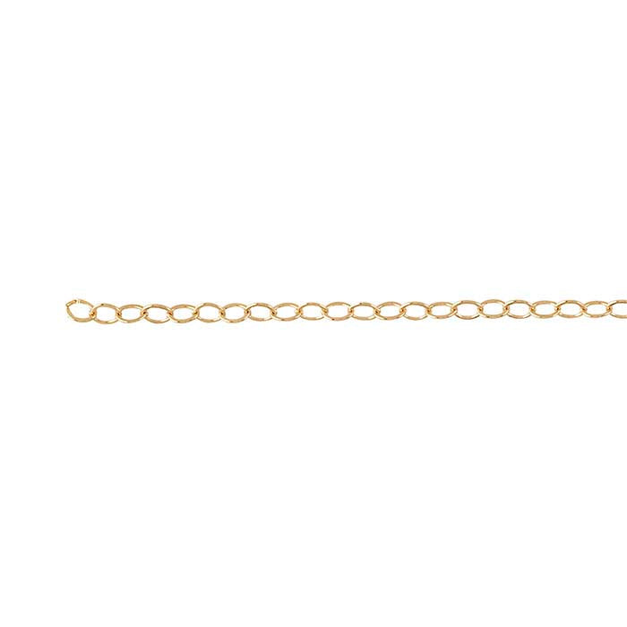 14K Yellow Gold Flat Oval Cable Chain