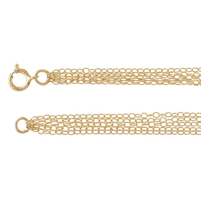 14K Yellow Gold 1.5mm 5-Strand Oval Cable Chain