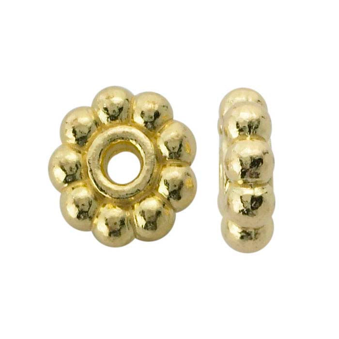 18K Yellow Gold 4 x 1.2mm Bali-Style Bead