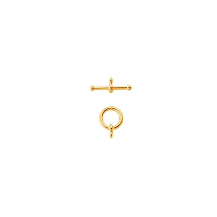 14K Yellow Gold 10.2 x 11.6mm Ball-End Toggle Clasp