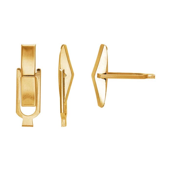 14K Yellow Gold Hinged One-Piece Cuff Link Back