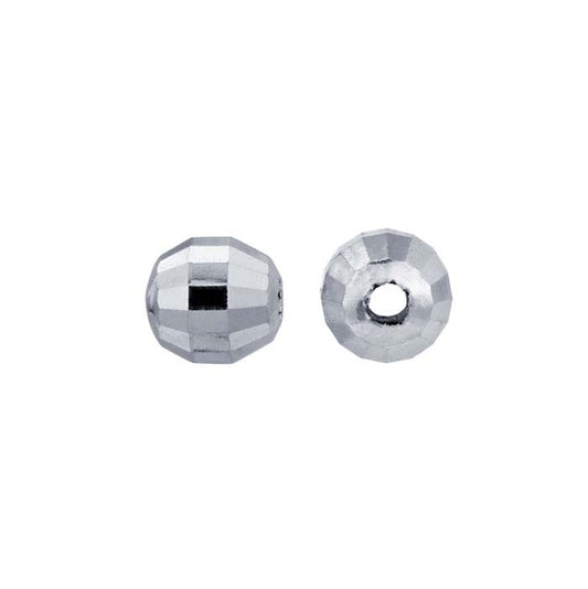 Perla a Specchio Taglio Diamante Rotonda 3mm in Oro Bianco 14K