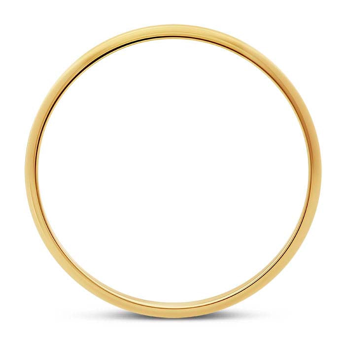 Nordt 14K gult guld 2 mm lätt halvrund vigselring