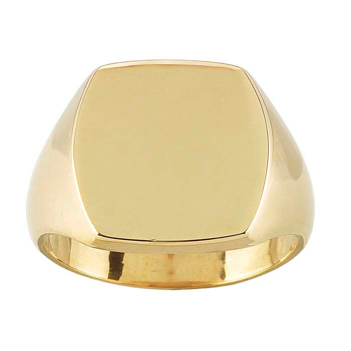 14K Keltakultainen 15 x 13 mm Tyynymallinen Sinettisormus