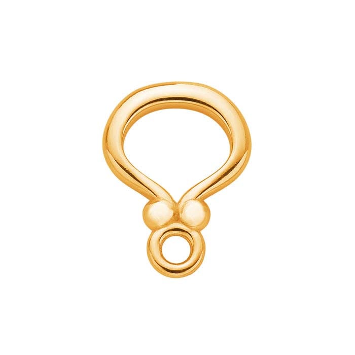 14K Yellow Gold Ball-End Hook & Eye Clasp, Eye Only