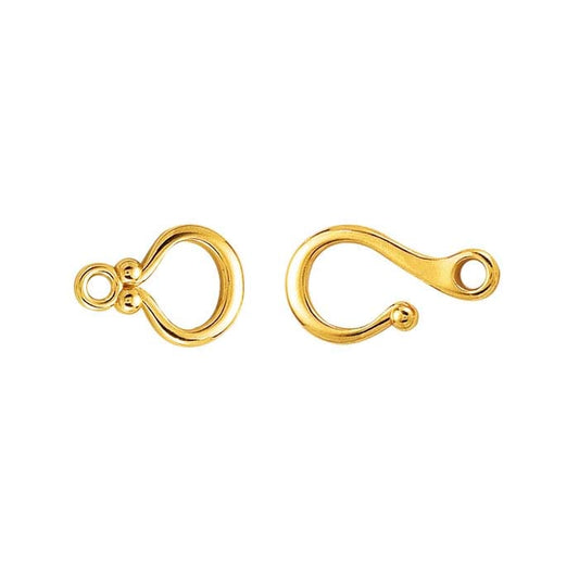 14K Geltono Aukso 25,3 x 10,5 mm Kamuoliuko Formos Kabliuko ir Kilpos Užsegimas