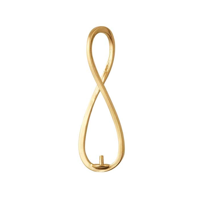 14K Yellow Gold Infinity Pearl Pendant Mounting