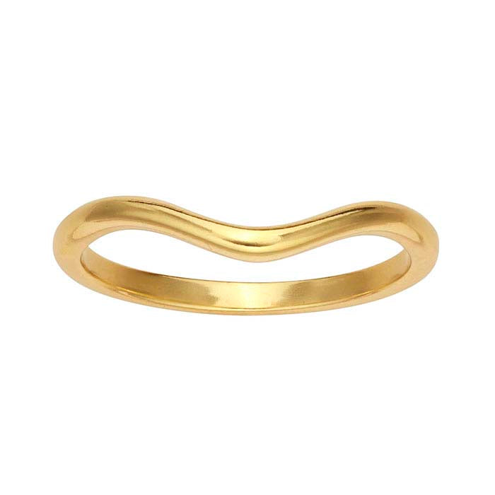 14K Yellow Gold Stackable Curved Ring