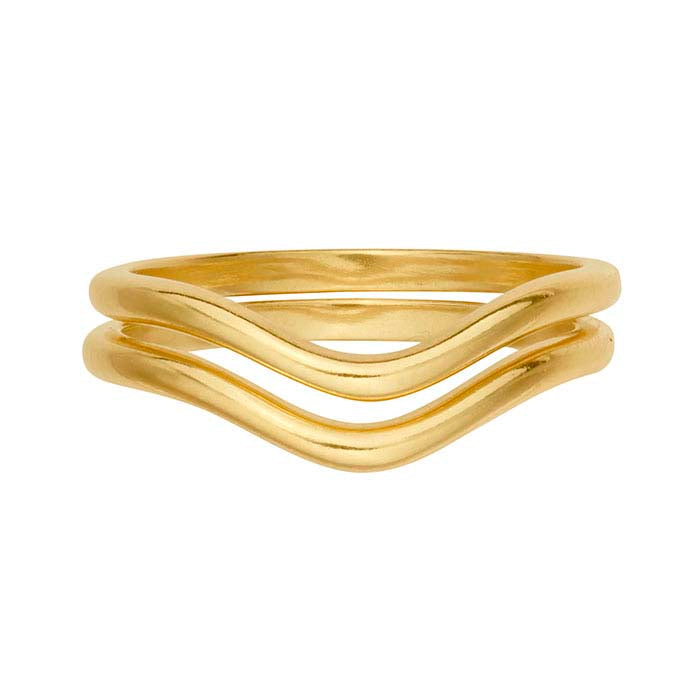 14K Yellow Gold Stackable Curved Ring