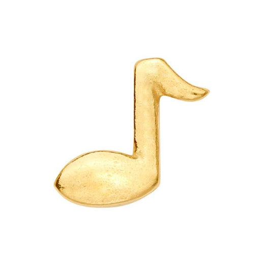 14K Yellow Gold Musical Note Component for Floating Glass Lockets