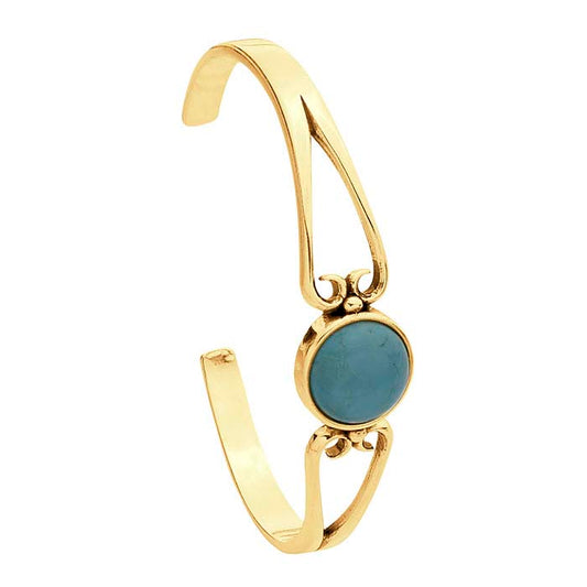 14K Yellow Gold 12mm Round Cuff Bracelet Mounting