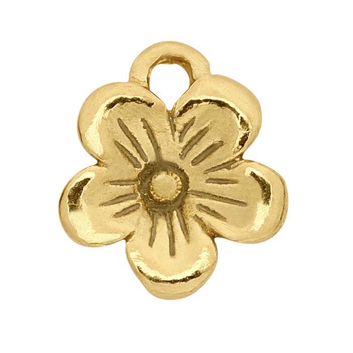 14K Yellow Gold Cherry Blossom Charm