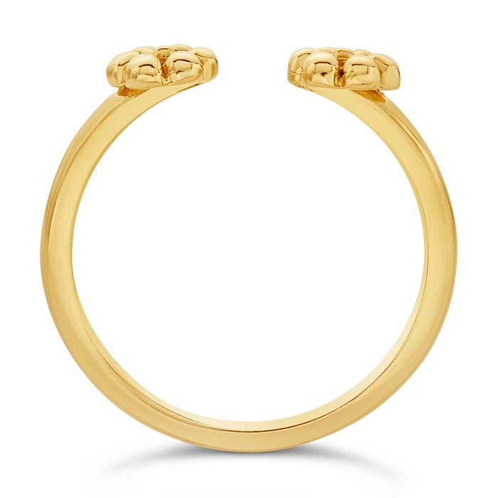 14K Yellow Double Flower Ring