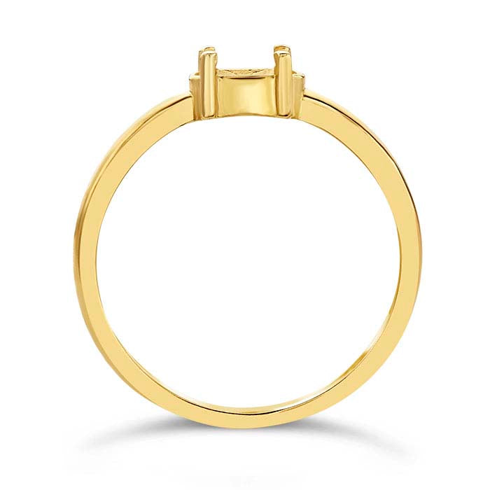 14K Yellow Gold 6 x 4mm Oval Ring Mounting