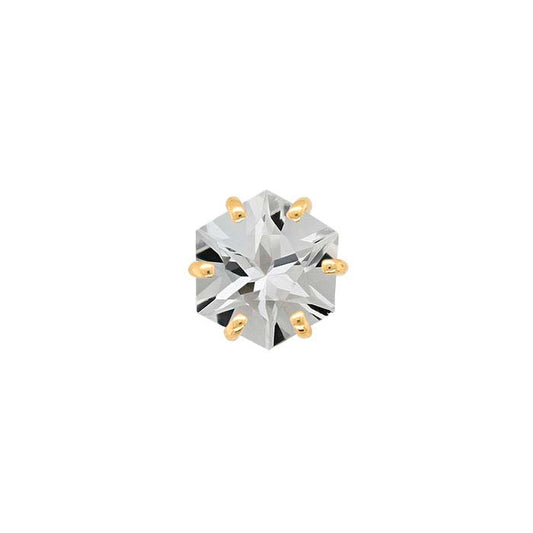 14K Yellow Gold 5mm Hexagon ReadySet™ Post Earring Mounting