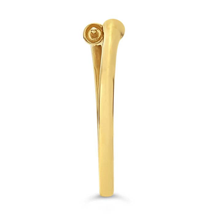14K Yellow Gold Bypass Double Pearl Ring Mounting
