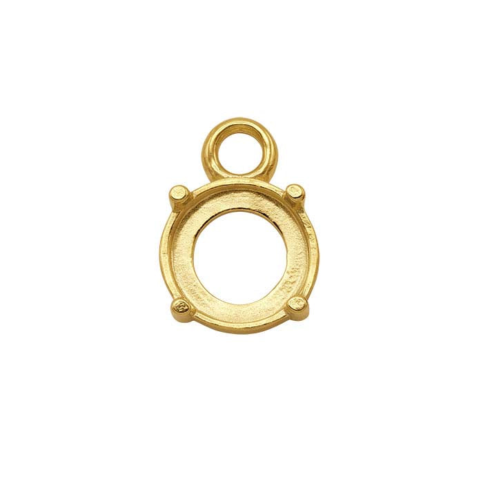 14K Yellow Round Cabochon Component Mountings with Ring