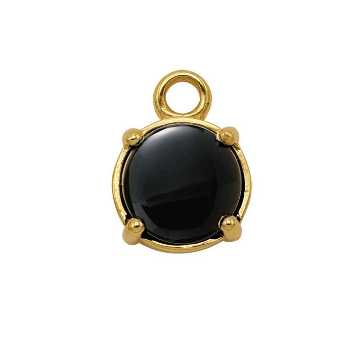 Montatura componente cabochon rotondo 8mm in oro giallo 14K con anello