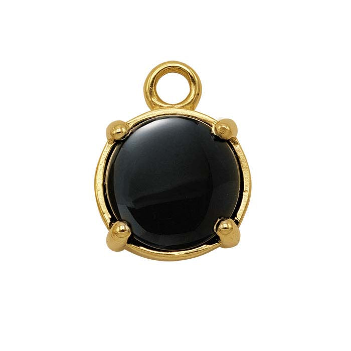 14K Yellow 10mm Round Cabochon Component Mounting with Ring