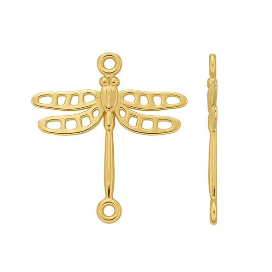 14K Yellow Gold Dragonfly Link Component