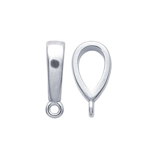 Ciondolo Liscio in Oro Bianco 14K con Anello Perpendicolare