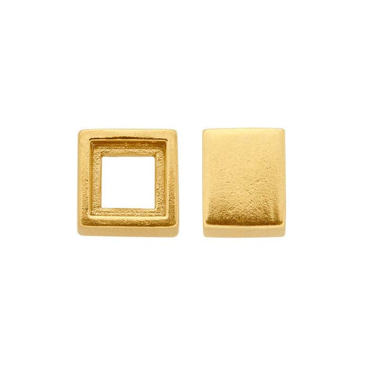 14K Yellow Gold 4mm Square Tube Bezel Setting