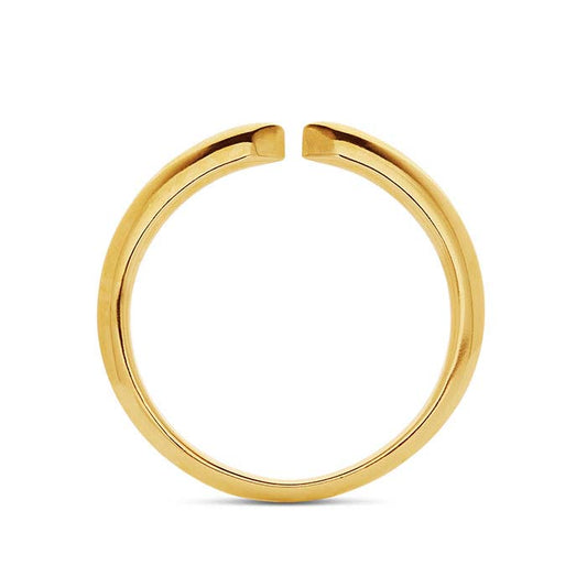 حلقة شنك 3 مم مضغوطة من الذهب الأصفر عيار 14 قيراط، 6 مخالب