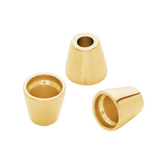 14K Yellow Gold 3mm Round Tapered Tube Bezel Setting