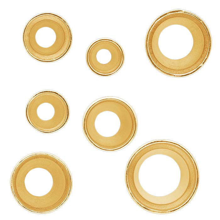 14K Yellow Gold 5mm Round Tapered Tube Bezel Setting