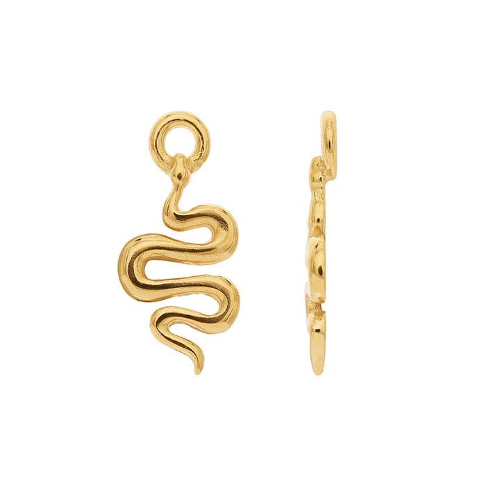 14K Yellow Gold Snake Charm
