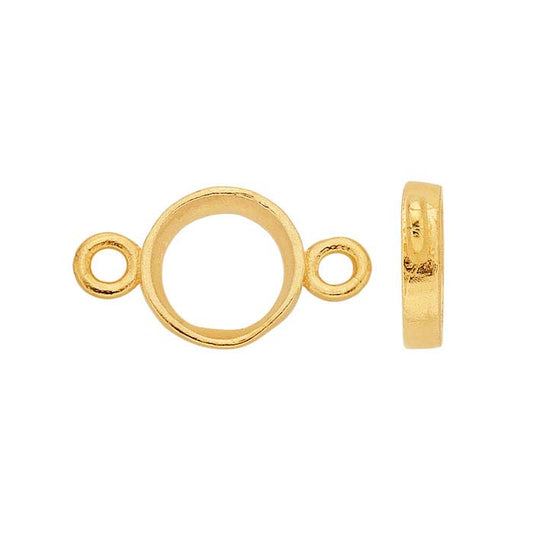 14K Yellow Gold 4mm Round Bezel Component Mounting