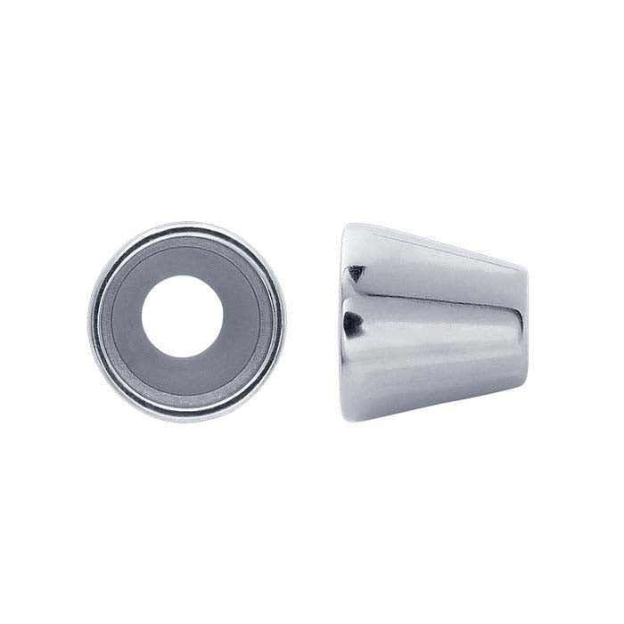 14K White Gold 3.5mm Round Tapered Tube Bezel Setting