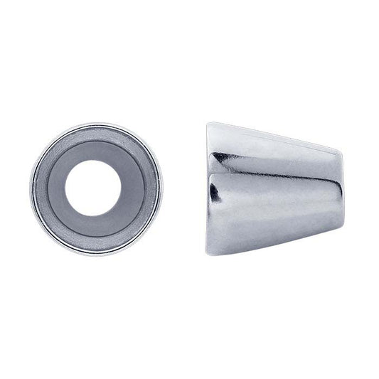 14K White Gold 4mm Round Tapered Tube Bezel Setting