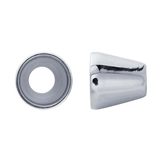 14K White Gold 4.5mm Round Tapered Tube Bezel Setting