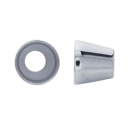 14K White Gold 5mm Round Tapered Tube Bezel Setting