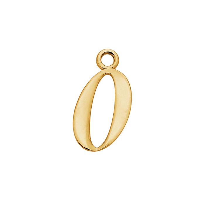 14K Yellow Gold Number Charm, "0.0 mm