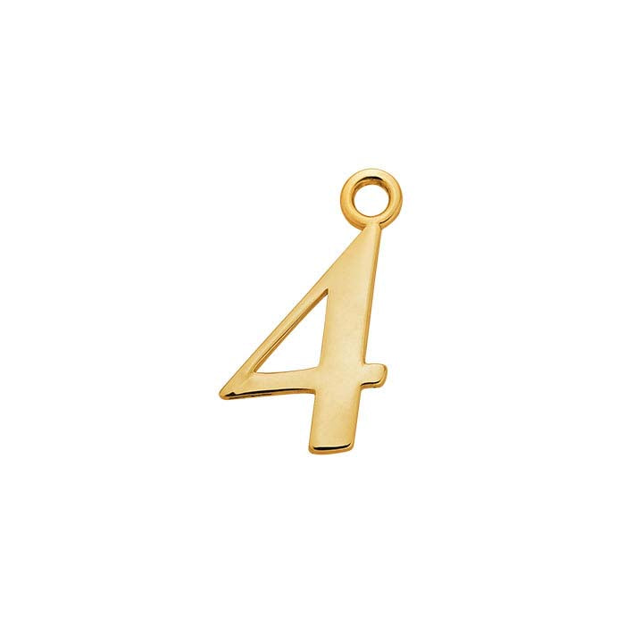 Zawieszka z cyfrą z żółtego złota 14K, "101,6 mm"