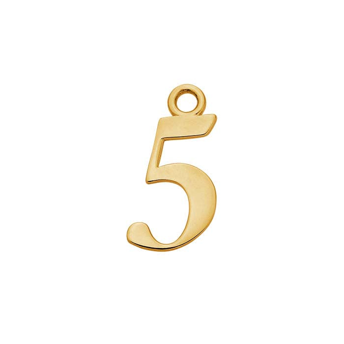 14K Yellow Gold Number Charm, "127.0 mm