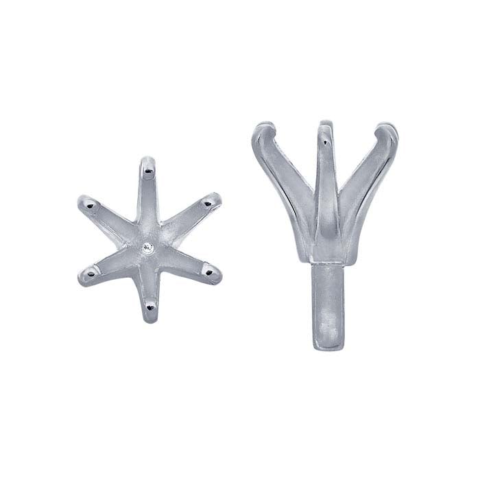 14K White Gold 6.5mm Round 6-Prong Setting with Peg