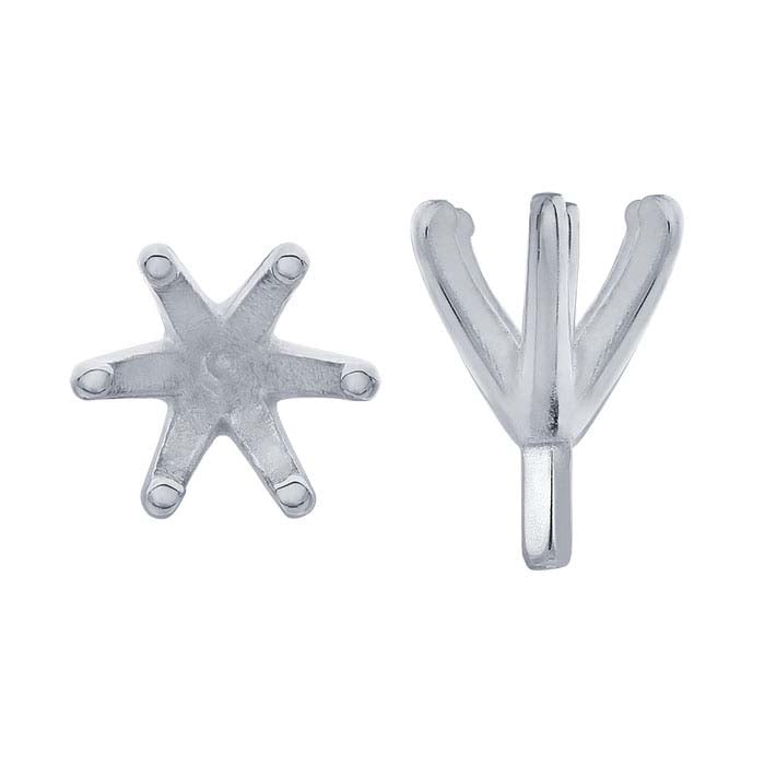 14K White Gold Round 6-Prong Setting with Peg