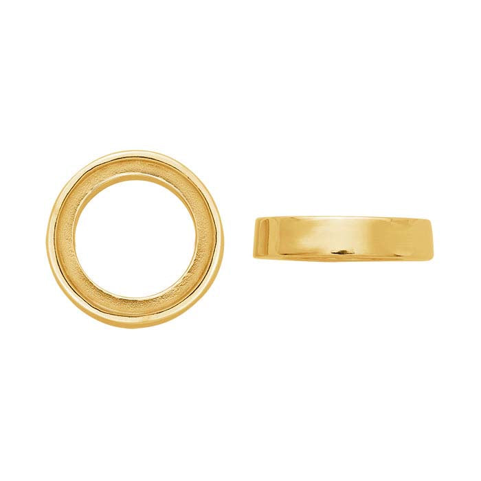 14K Yellow Gold 10mm Round Bezel Cup Setting