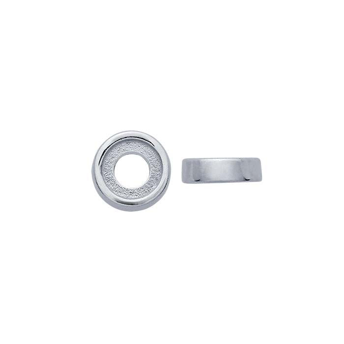 14K White Gold 3mm Round Bezel Cup Setting