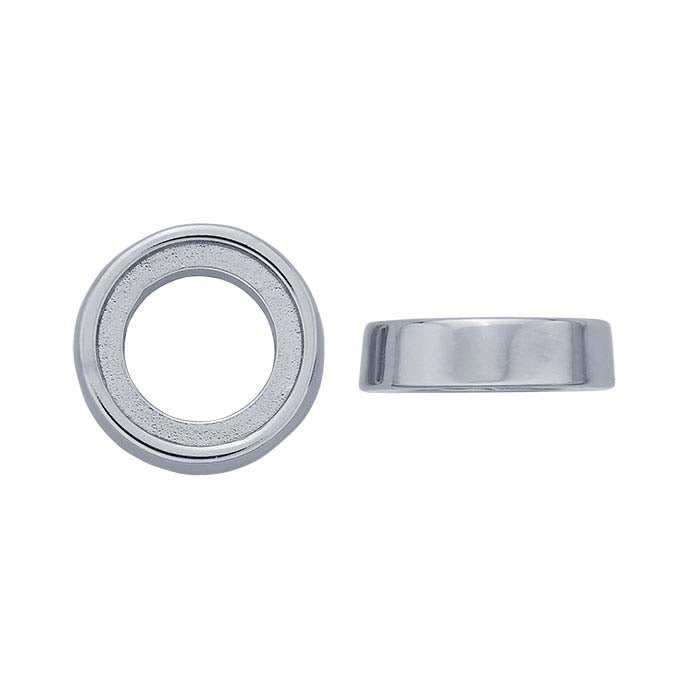 14K White Gold 6mm Round Bezel Cup Setting