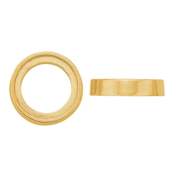 18K Yellow Gold 10mm Round Bezel Cup Setting