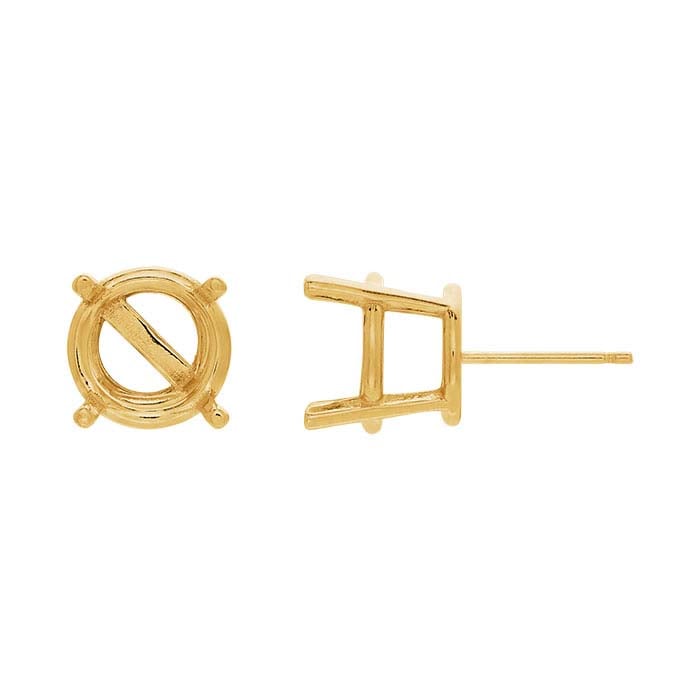 Round Basket Post Earring Mounting
