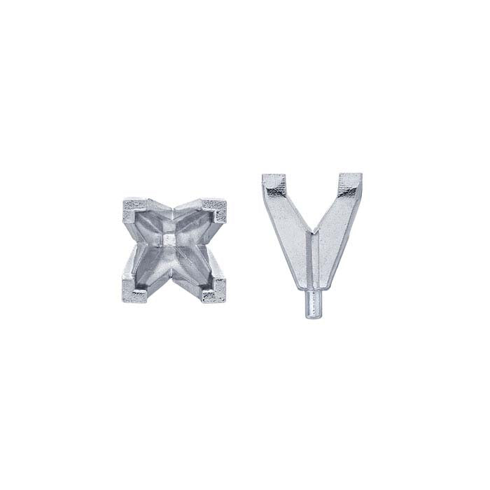 14K White Gold 4mm Princess 4-Prong Setting with Peg
