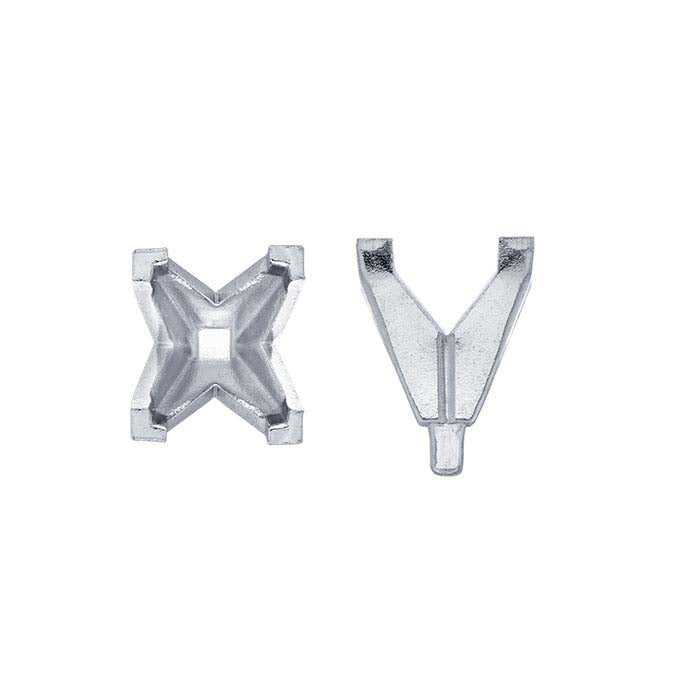 14K White Gold 5mm Princess 4-Prong Setting with Peg